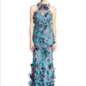 Marchesa Notte 3D floral dress
